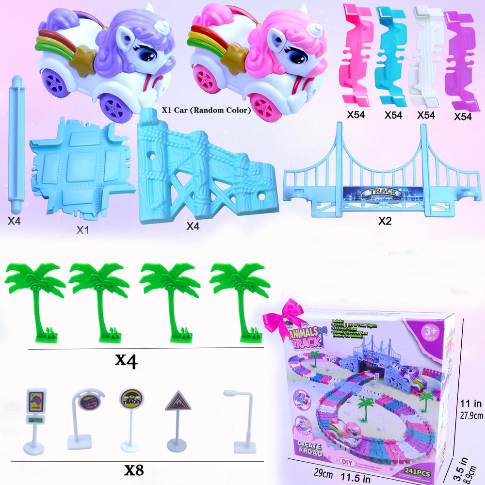 Yomwet pink train on colorful tracks ready for playful journeys