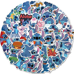 YONGAI 50Pcs stitch sticker collection on a water bottle for kids.