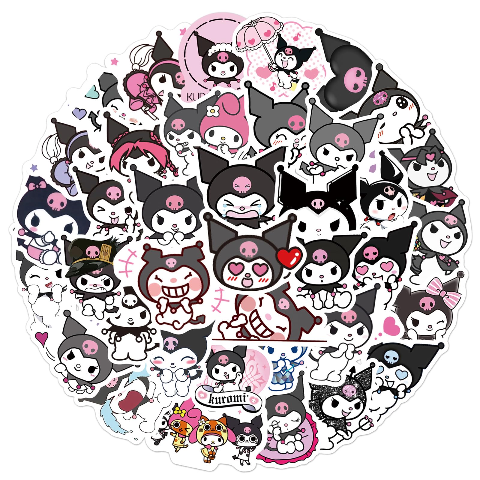 YONGAI Kuromi sticker pack 50pcs for water bottles and notebooks