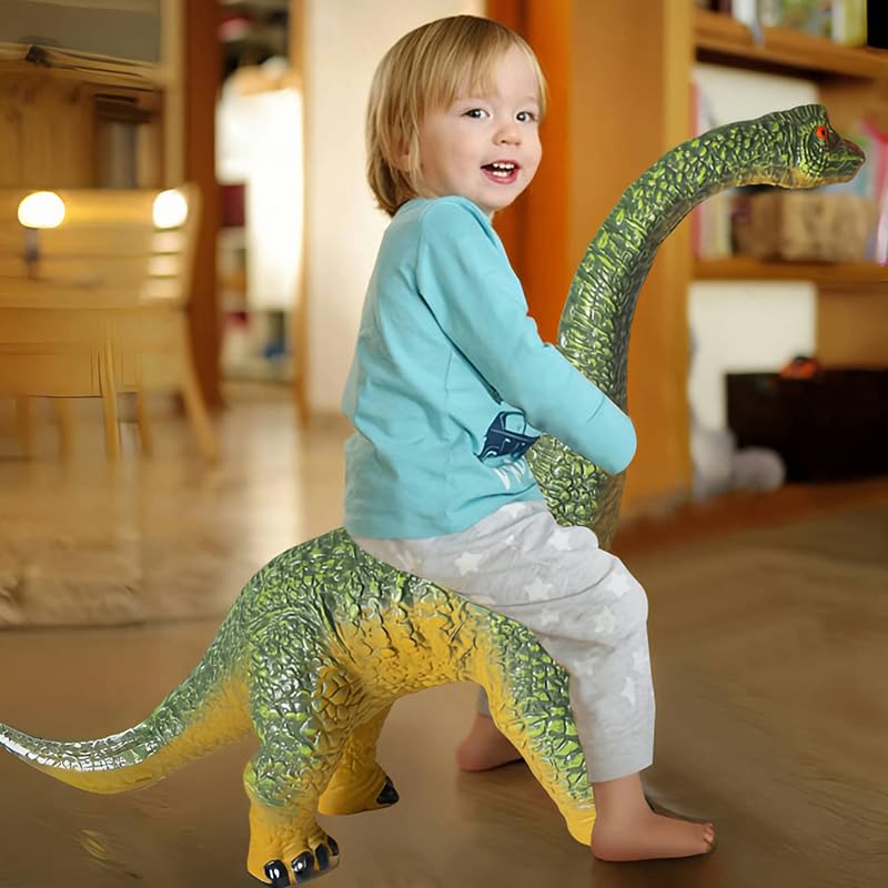 YONGJULE large dino inflates and deflates for simple storage after play.