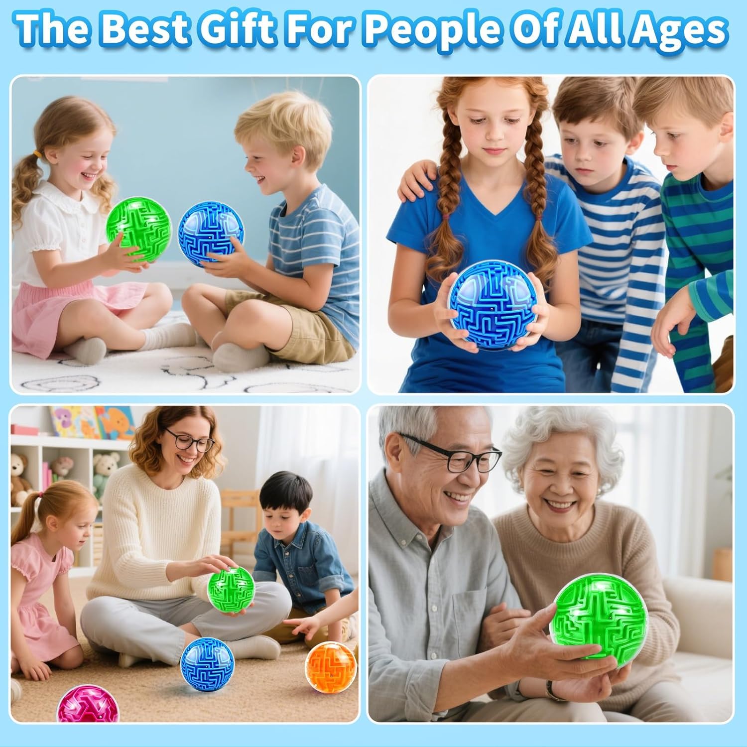 YongnKids Amaze 3D maze ball, 360-degree flip challenge, no setup required.