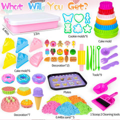 YongnKids color magic sands promote fine motor skills during mold-and-build activities.