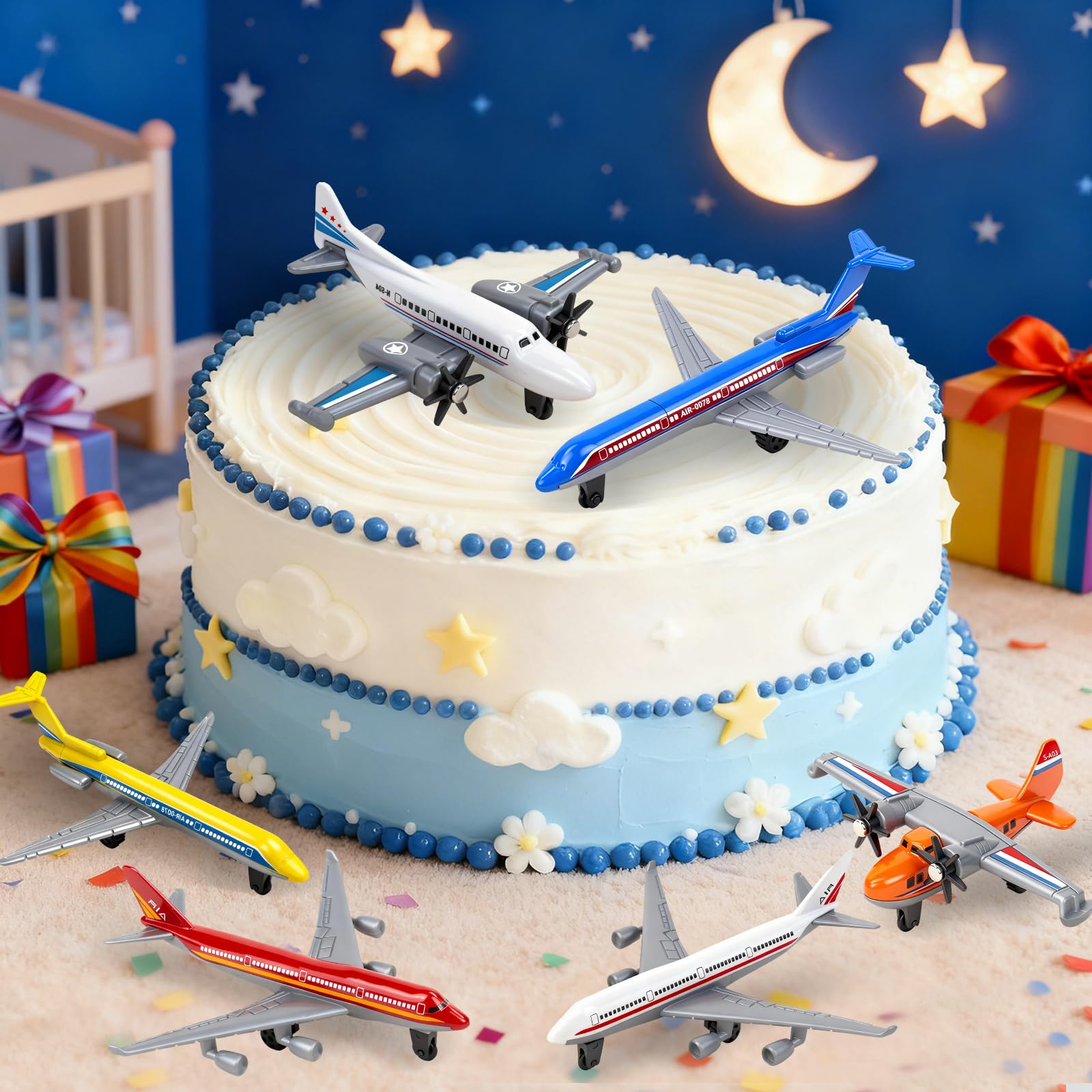 YongnKids metal diecast planes with wheels ideal for tabletop fun.