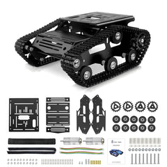 YonPhsy Tank Chassis with Motor, front view for robust DIY robot projects.
