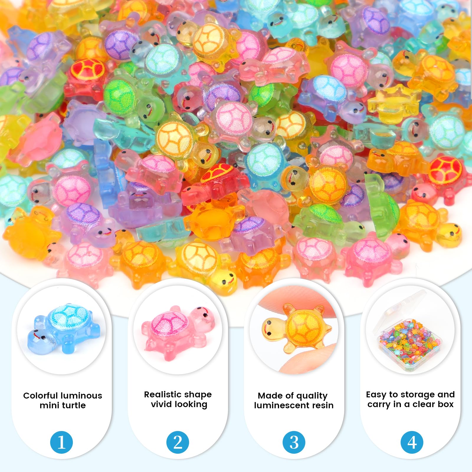 Vibrant Yonseng mini resin turtles add color to dollhouses and terrariums
