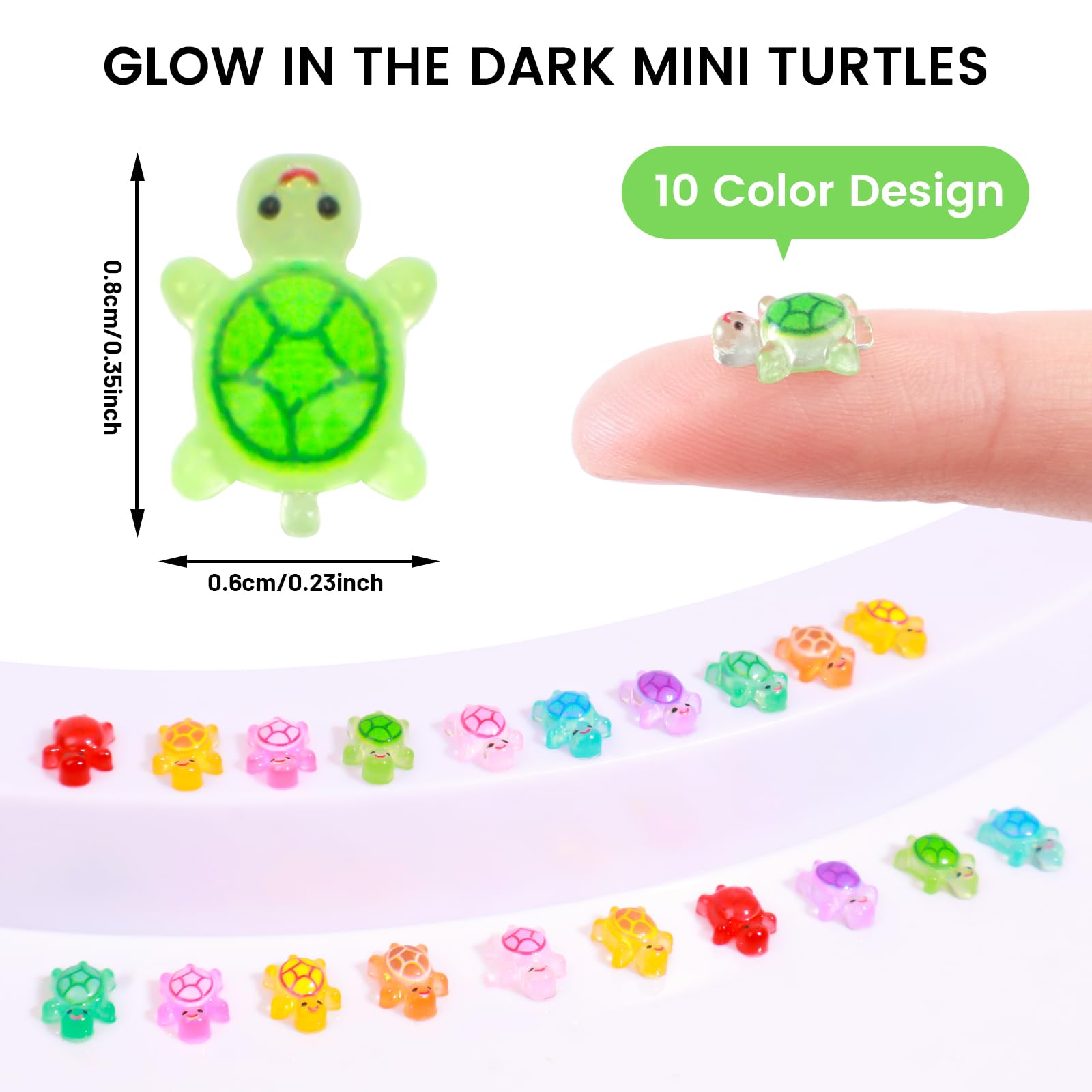 Yonseng luminous turtle miniatures glow in the dark for fairy gardens and micro landscapes