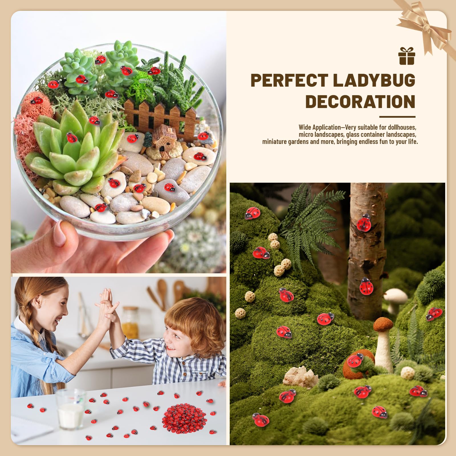 Yonseng ladybugs add fairy garden charm and realistic accents to decor.