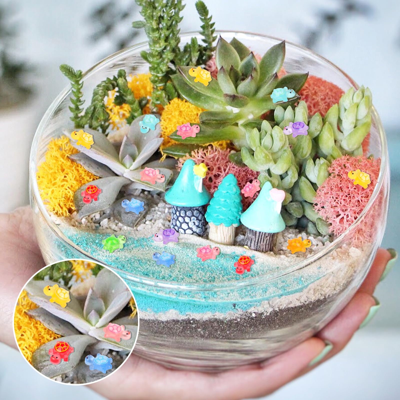 Yonseng micro-landscape turtles provide tiny focal accents in displays