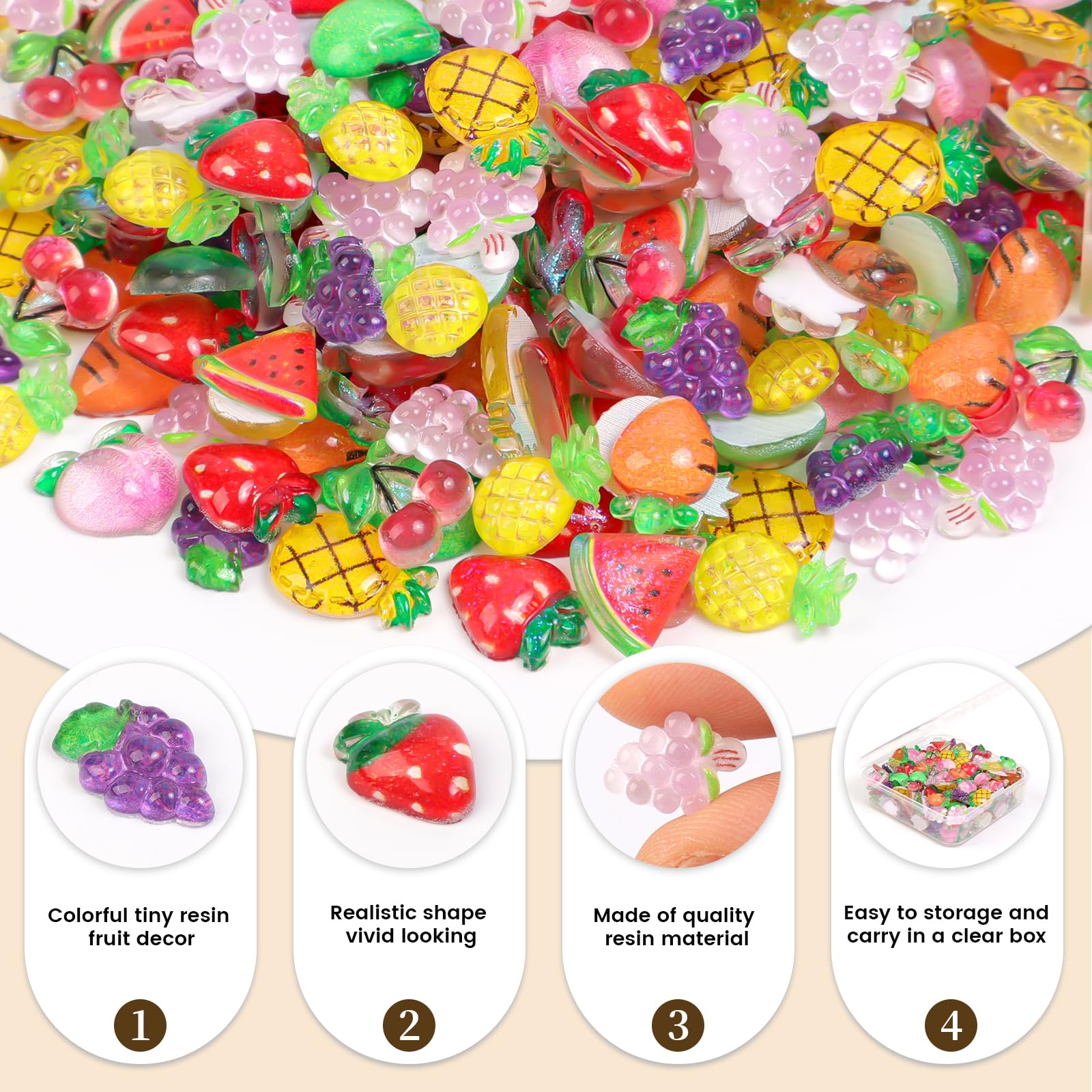 Yonseng fruit figures in resin ideal for terrariums and glass containers