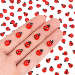 Yonseng mini resin ladybugs Type A for dollhouse decor and tiny landscapes, inspiring creative scenes.