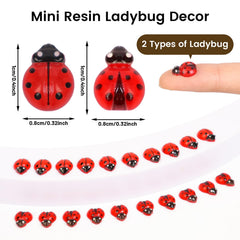 Yonseng mini resin ladybugs Type B for micro landscapes and fairy garden accents.
