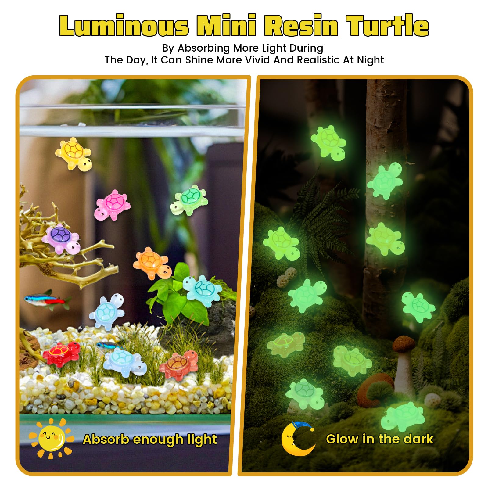 Yonseng glow turtle used as nail art accents and small crafts.
