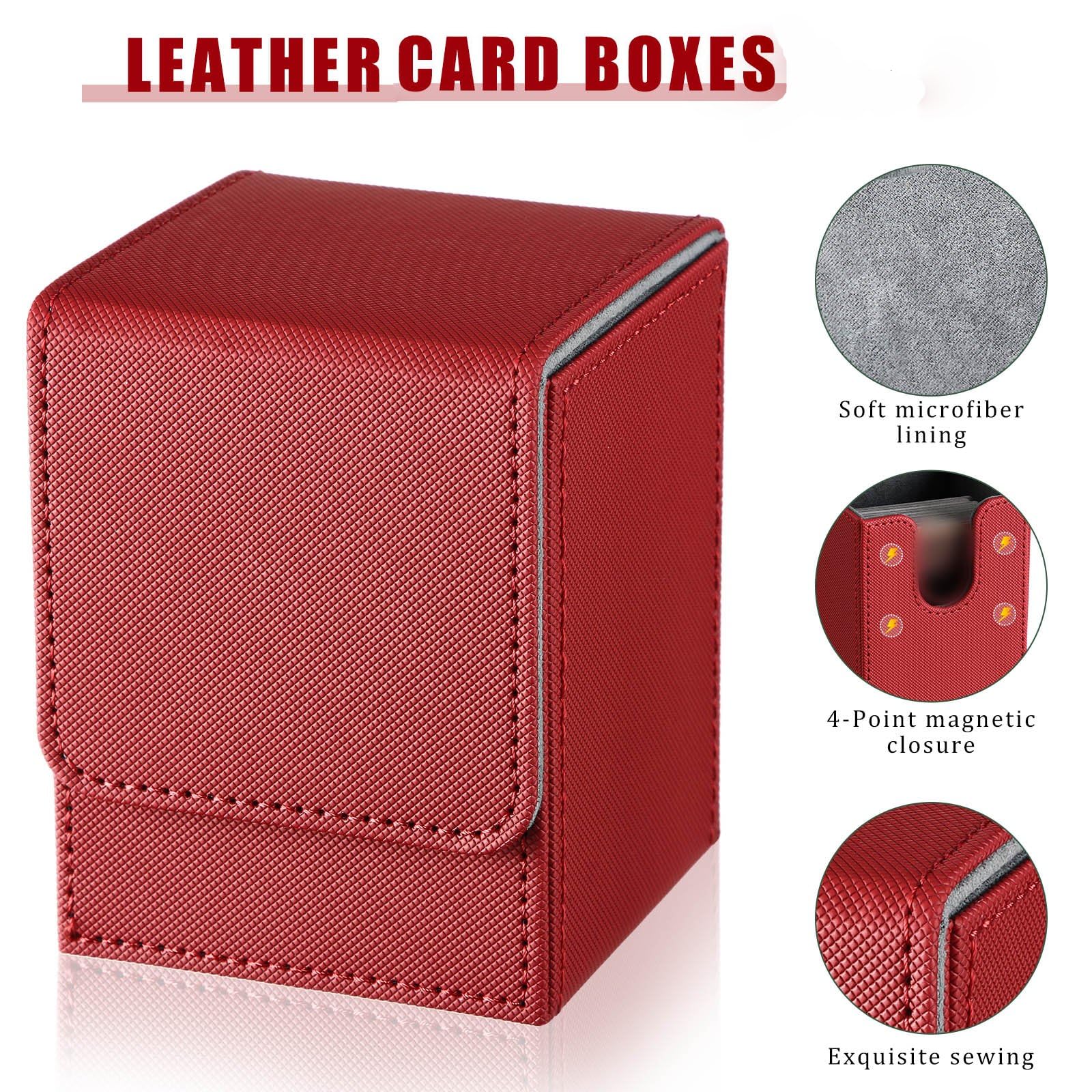 Yookeer black leather deck box with magnetic closure for organized MTG and TCG collections.