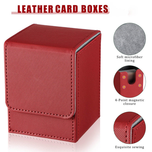 Yookeer black leather deck box with magnetic closure for organized MTG and TCG collections.