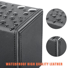 Yookeer gray leather deck box with magnet closure keeps contents secure