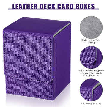 Yookeer purple leather deck box adds color while protecting up to 100 double-sleeved cards.