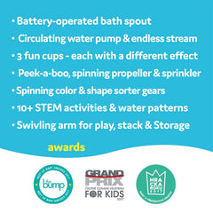 Yookidoo mold-free design helps keep bath time clean and safer for toddlers.