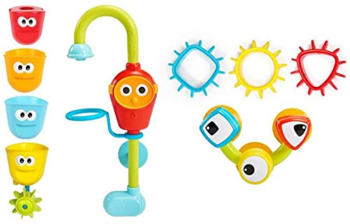 Yookidoo Bay Bath suction cups attached to tub or shower for stable play setup.