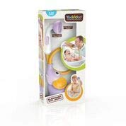 Yookidoo compact head design stays unobtrusive during quick baths.