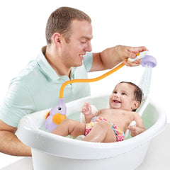 Yookidoo elephant trunk spout with dual knobs enables customizable rinse.