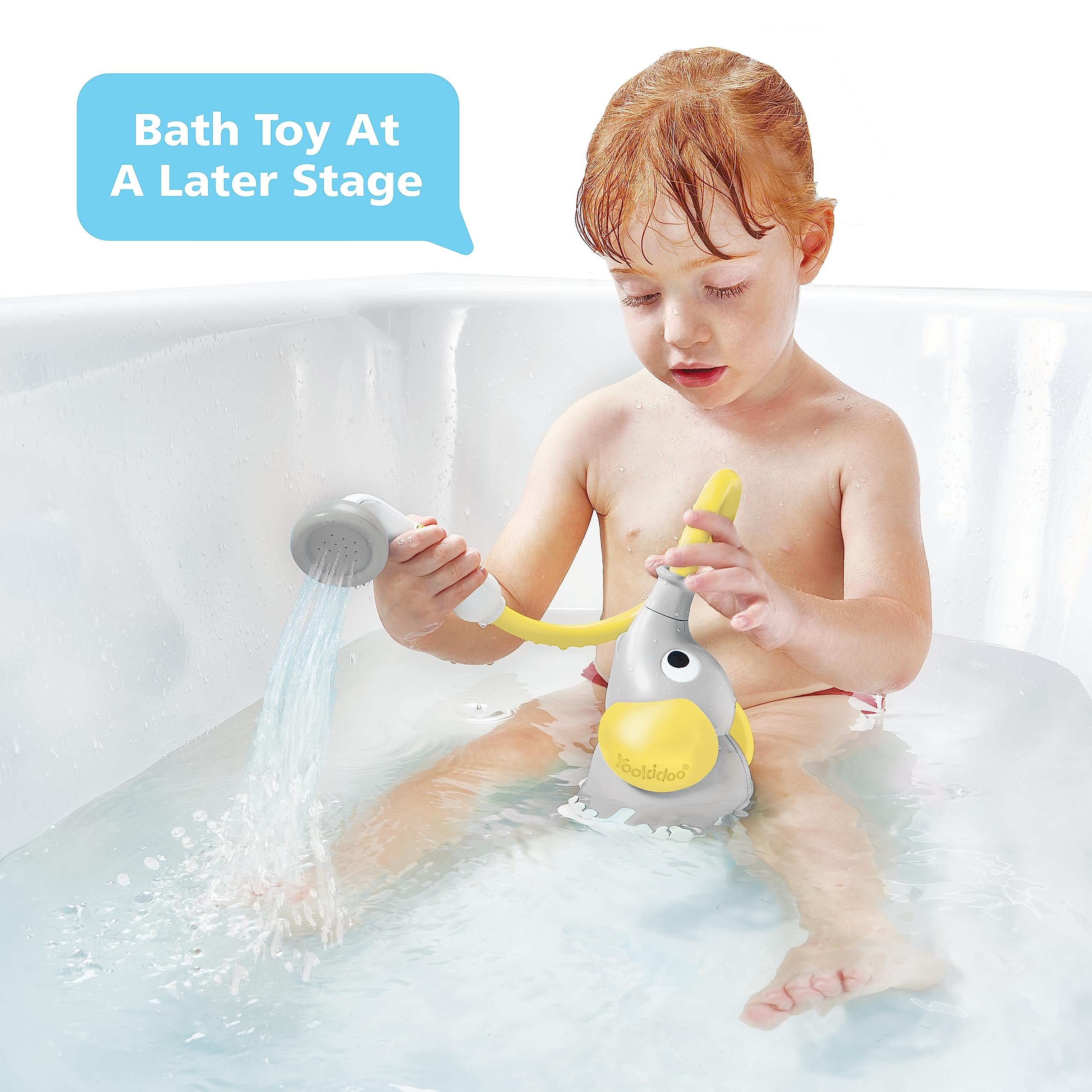 Yookidoo build uses cotton, PP plastic, POM beads, and polyester batting for durability during bath play