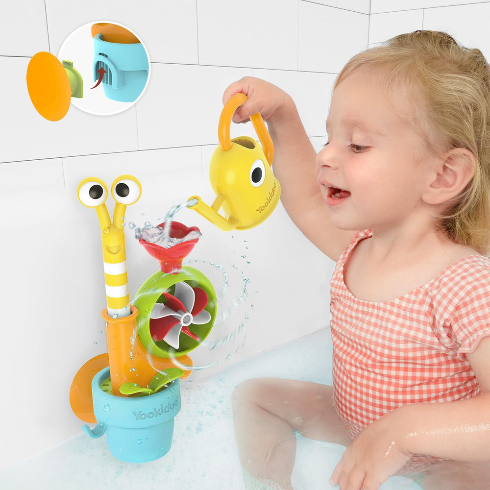 Yookidoo snail sprinkler shell-spin in action for visual interest