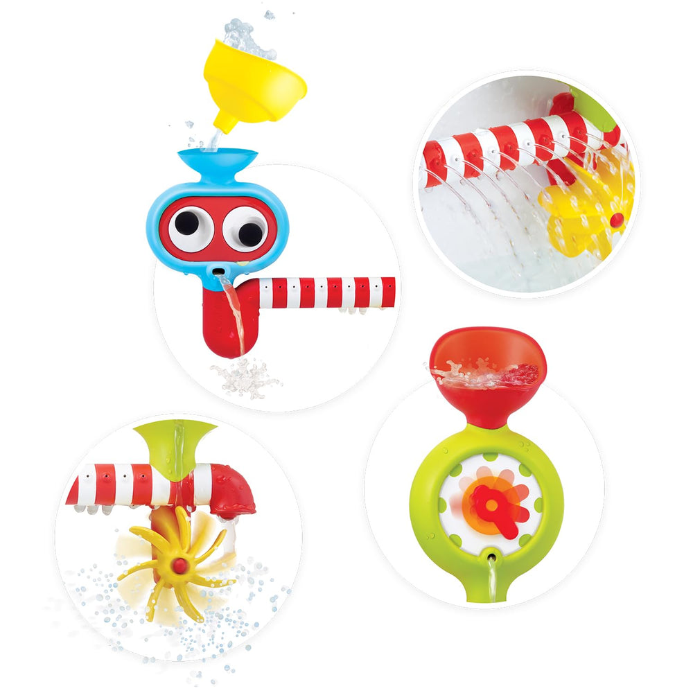 Yookidoo Submarine Spray Station water funnels spin and spray transforming tub time into ocean fun.