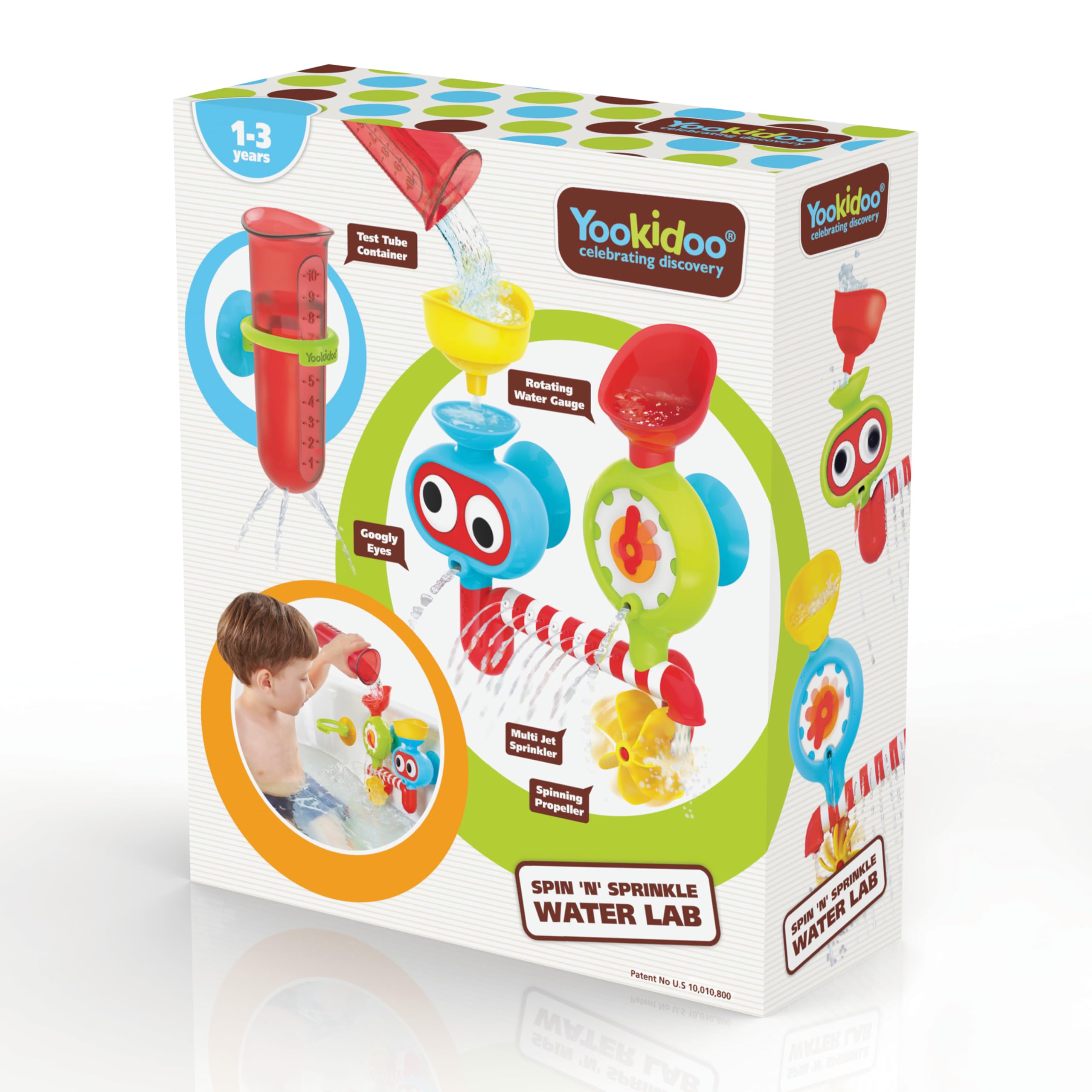 Yookidoo Water gauge funnel creates sprays as water flows