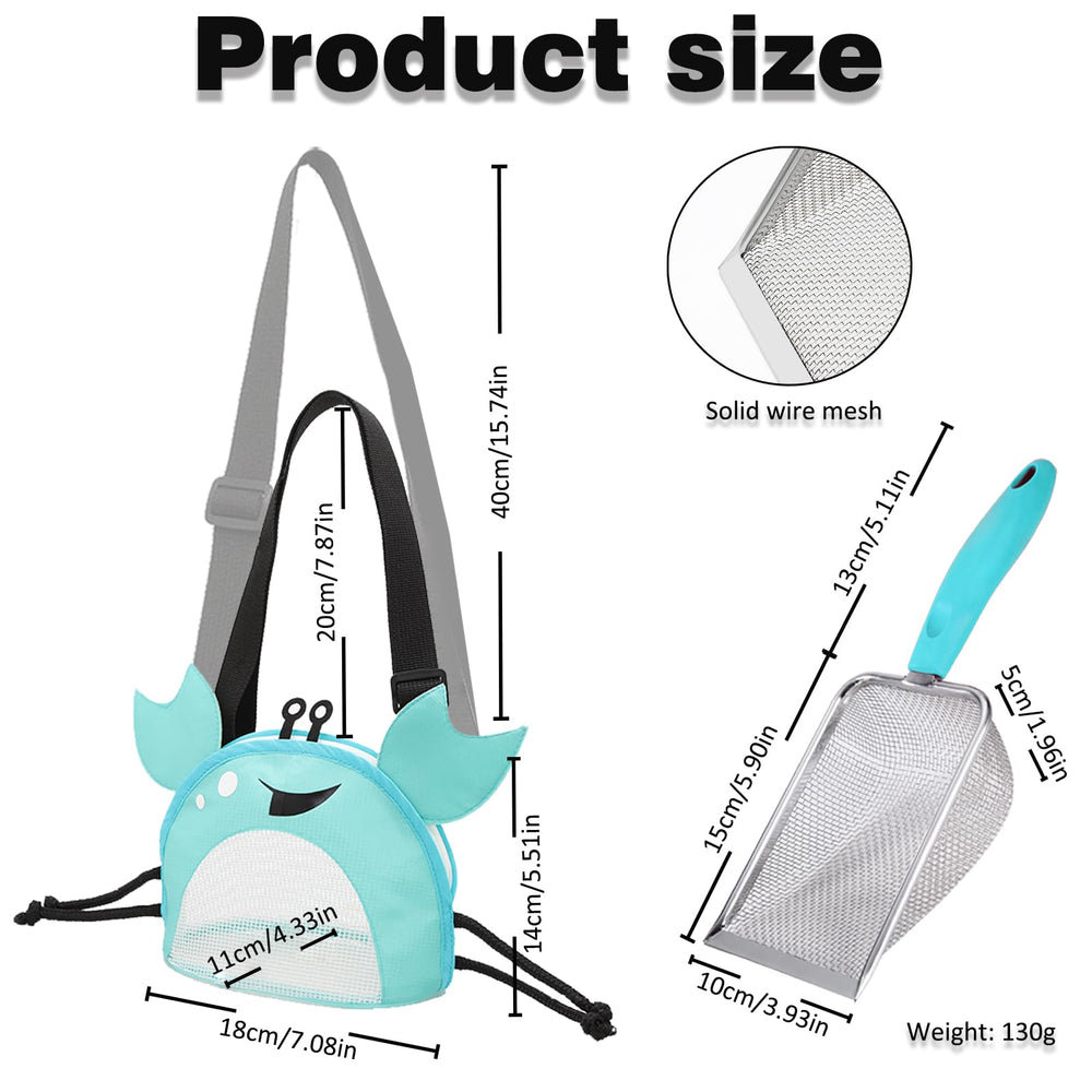 YOOLEETC blue sand filter scoop for collecting fine grains and shells