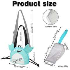 YOOLEETC blue sand filter scoop for collecting fine grains and shells