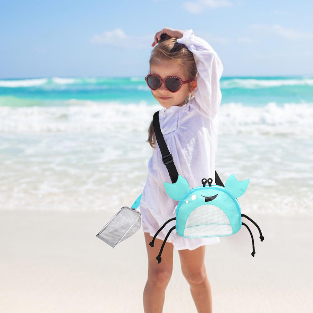 YOOLEETC pink crab mesh bag ideal for easy shell sorting by the shore