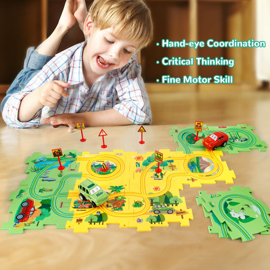 YOOYID dino puzzle pieces encourage imaginative play and problem solving.