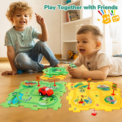 YOOYID forest puzzle pieces foster concentration while track builds.