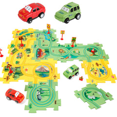 YOOYID Race Track Car Set: assembly activity boosts fine motor skills.