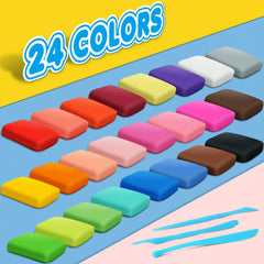 YOPINSAND 24-color palette clay sparks vivid color mixes for creative projects
