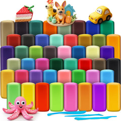YOPINSAND Air Dry Clay 48 colors palette enhances kids' creativity and color blending skills.