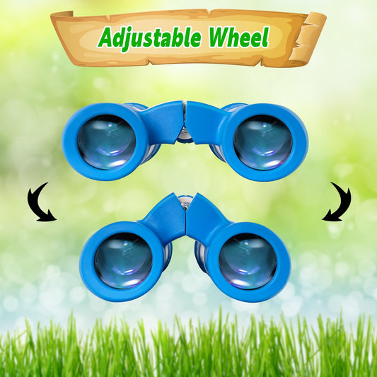 YOPINSAND Kids Binoculars 4x magnification lens for easy distant viewing.