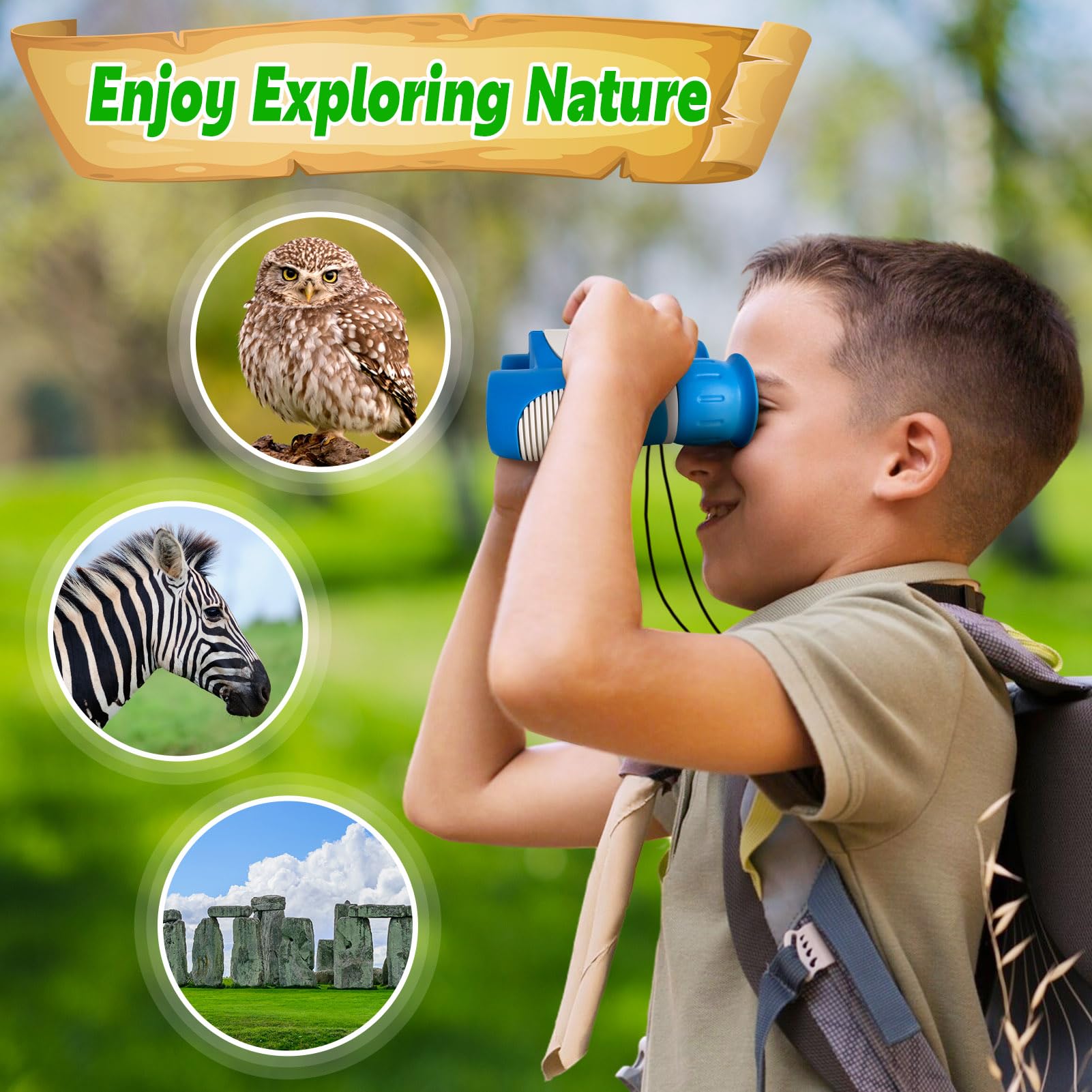 YOPINSAND Kids Binoculars offer easy grip for small hands and precise focusing.