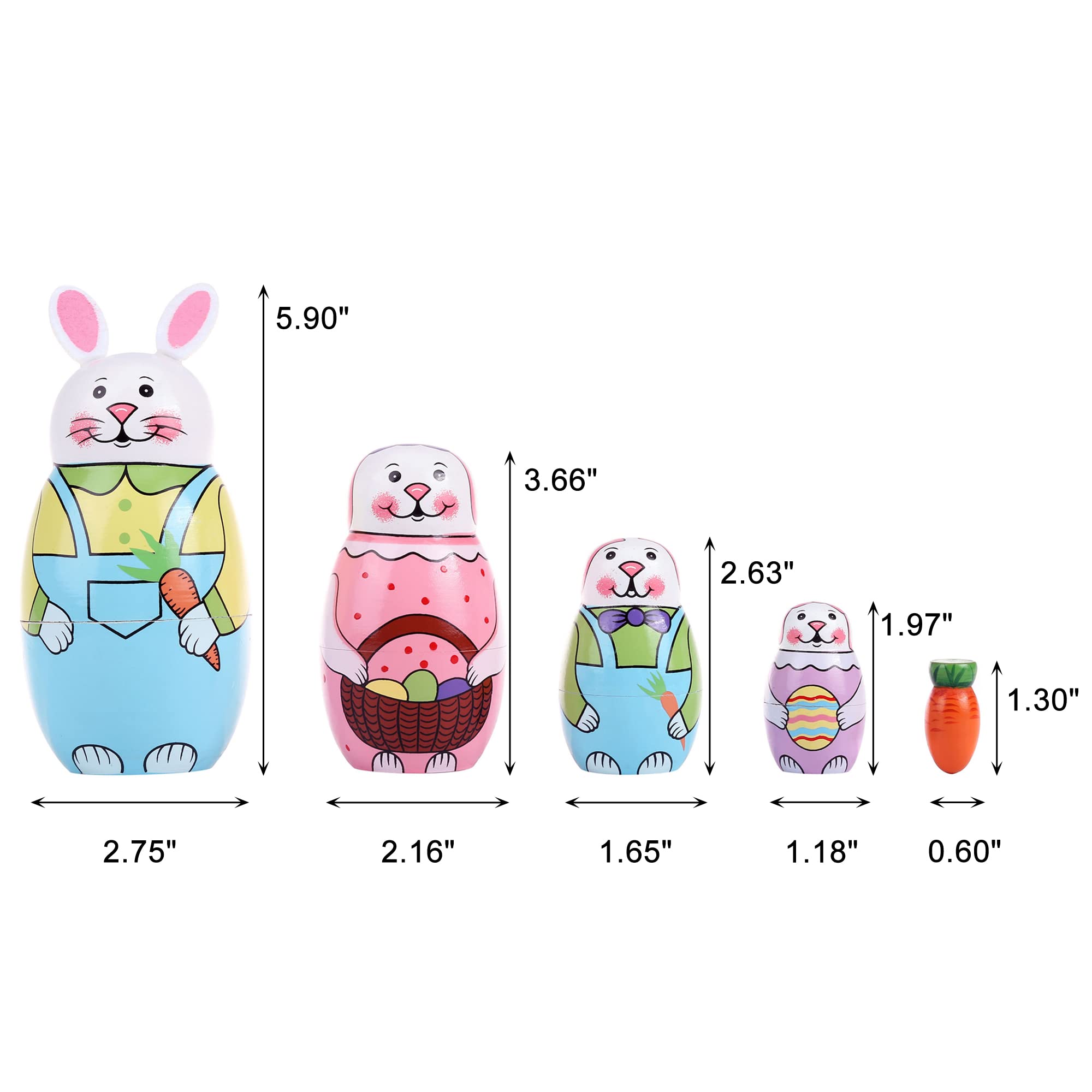 Yoption handmade wooden rabbits with detailed paint for stylish display