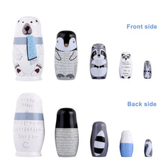 Yoption owl nesting doll, colorful craft ideal for desk or shelf.