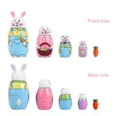 Yoption five-size rabbit nesting dolls with largest about 4.92 inches