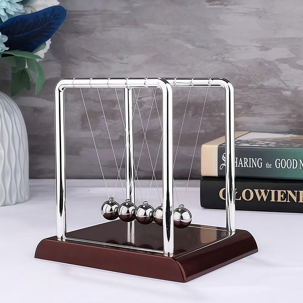 Yoqanr Newton's Cradle side view emphasizes durable build for daily desk use