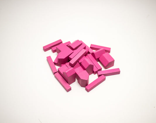 YorksGamePieces pink wood roads for Settlers of Catan, durable upgrade for gameplay