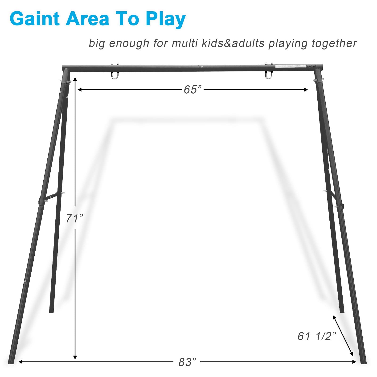 Yorovent powder-coated swing stand resists weather and rust for outdoor use.
