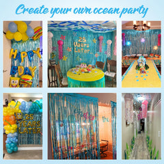 YORR blue fringe backdrops create an underwater backdrop effect