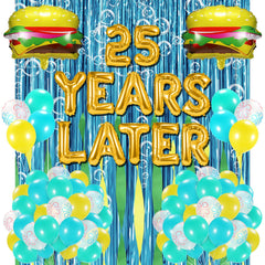 YORR sponge 25th birthday set with gold letters for ocean party décor
