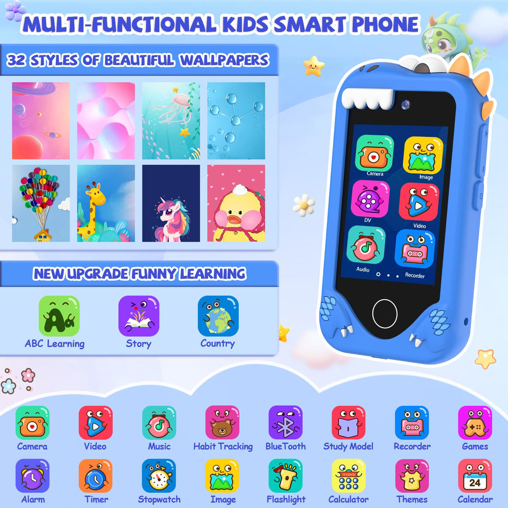 Yosfeng Kids Phone dual-cameras display, encouraging creativity through photos and videos.