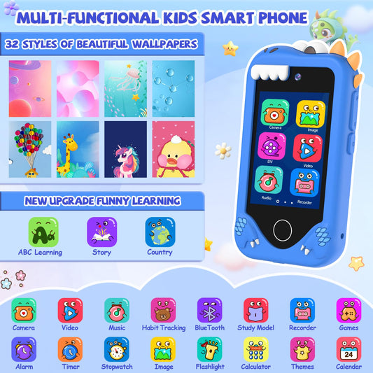 Yosfeng Kids Phone dual-cameras display, encouraging creativity through photos and videos.