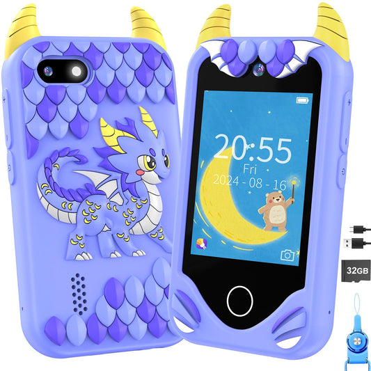 Yosfeng Kids Smart Phone front view with kid-friendly design for easy use.