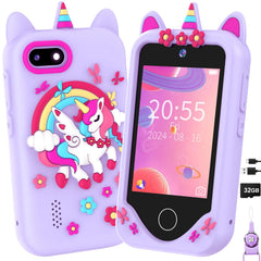 Yosfeng Kids Smart Phone front view with protective case for safe, playful exploration